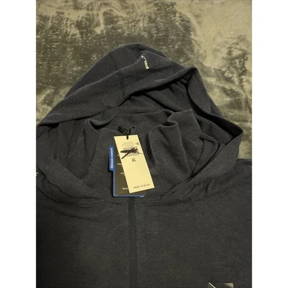 XL RLX Ralph Lauren Quarter Zip Hoodie with Collar Womens Navy Blue Wicking Soft - Picture 4 of 10